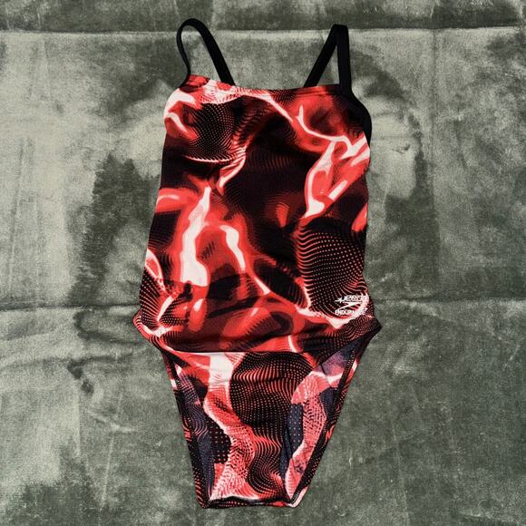 Speedo Flash Time Flyback One Piece Racing Swimsuit Women's 26 Red Endurance+ - Picture 1 of 8
